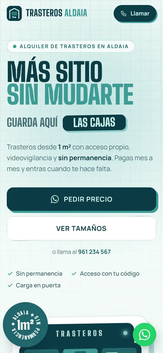 Trasteros Aldaia en un iPhone